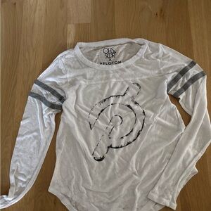 Peloton White and Gray Long Sleeve Tee